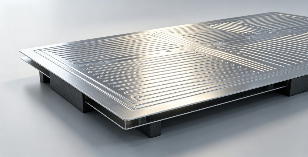 aperçu de la plaque de refroidissement liquide batterie ev